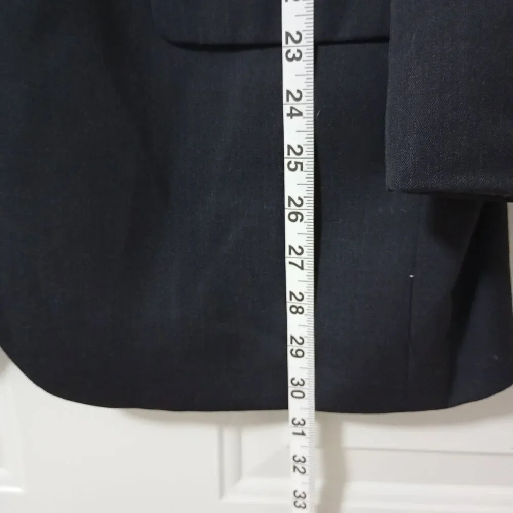 Pronto Uomo Platinum 100% Wool Black Business Blazer Jacket Sport Coat Men's 42